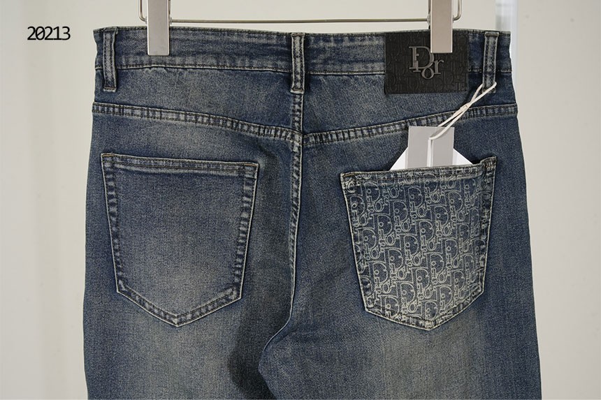 🔆 [DIOR] 크리스찬 디올 오블리크 포켓 블랙 레더패치 데님진🔆