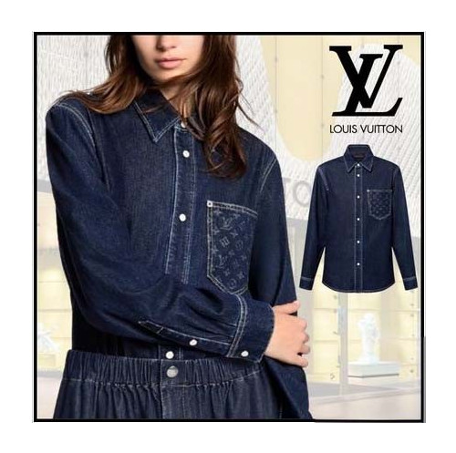 #루이비통 [ L.V ] 수입 모노그램 포켓 데님셔츠 입고💢 #여성상의 #데님자켓