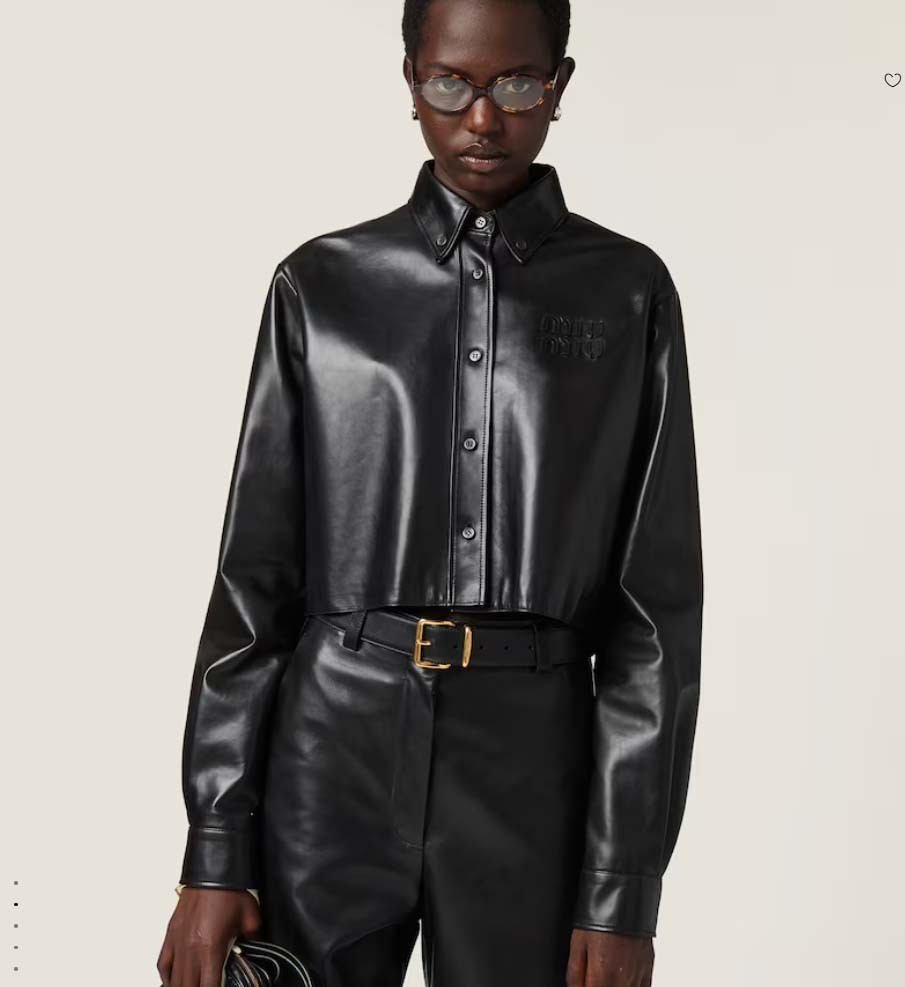 #미우미우 [ miu ] 수입 나파 가죽 셔츠 입고💢 #여성상의 #가죽셔츠