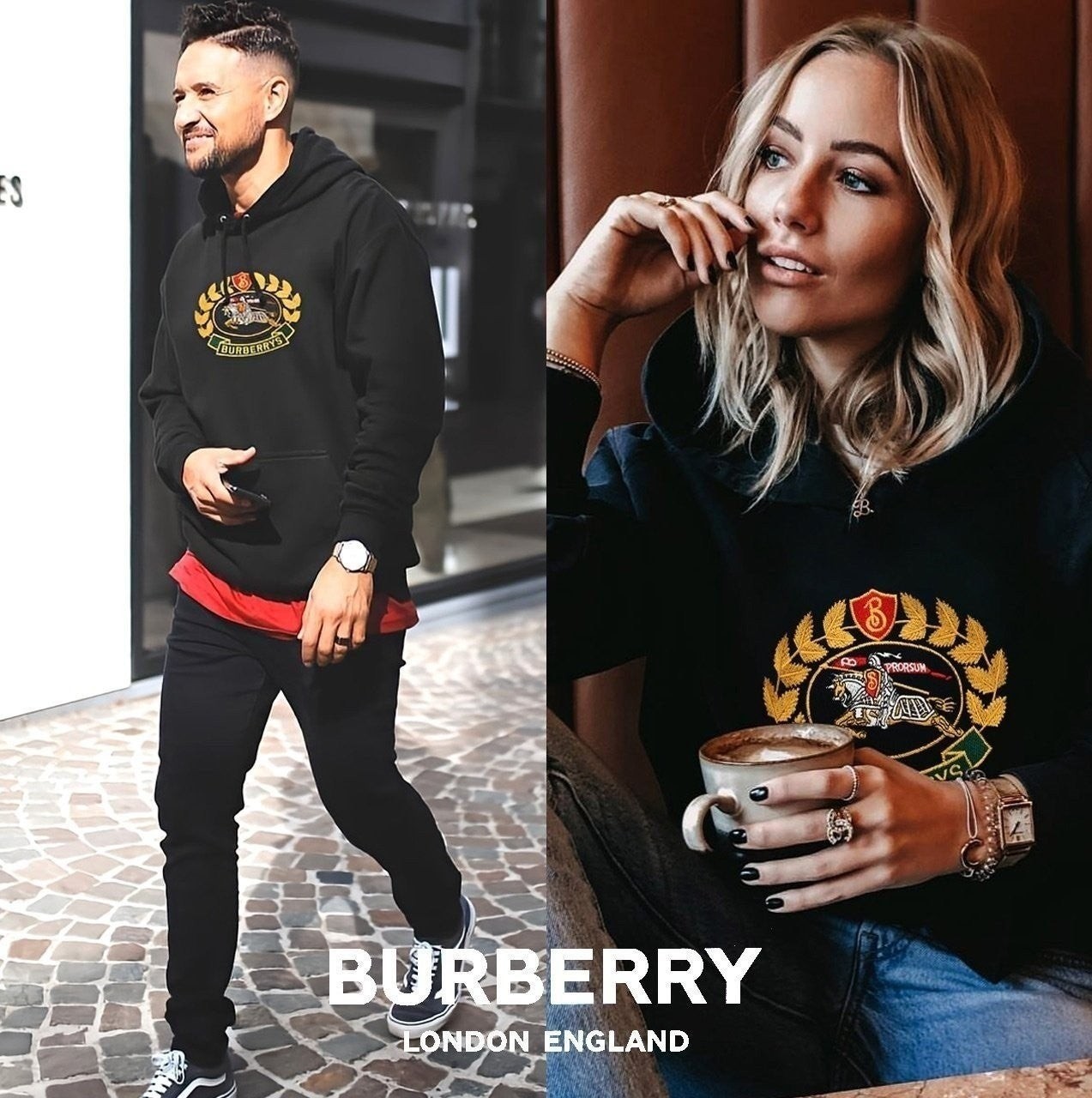 💕 버** 런던 크레스트 커플 후드