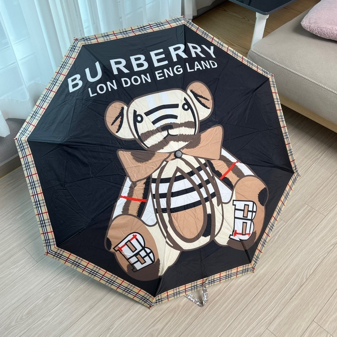 💕 버** 보타이 테디베어 블랙 3단 자동우산&양산 겸용