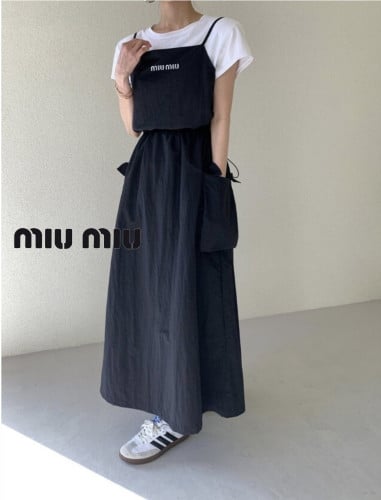 미 자수로고 2837 프렌치 끈 원피스 1564