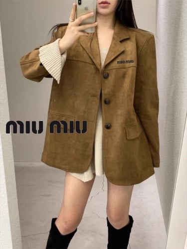 미 자수로고 스웨이드 쓰리버튼 자켓 1584