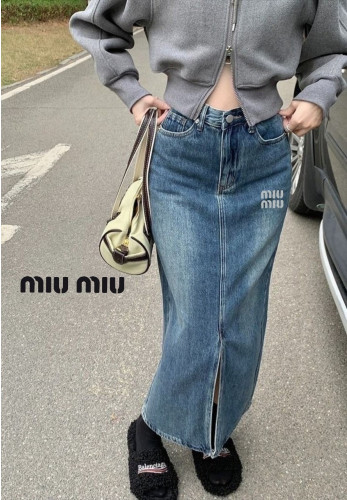 미미 자수 앞트임 청치마 1008