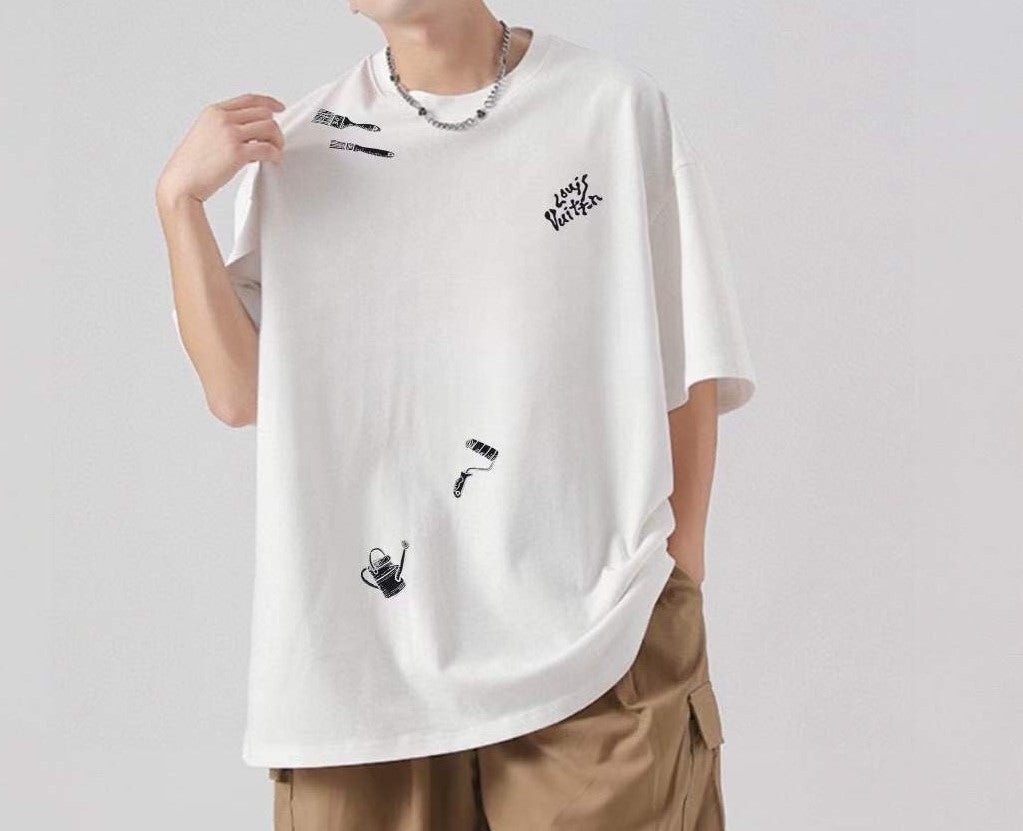 #반팔상의 수입 LV 자수로고 라운드 티셔츠 (vin 354909)