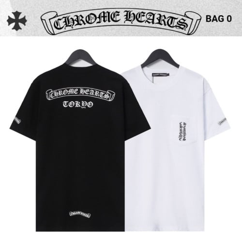 #반팔상의 Ch******* 포켓 레터링 스크롤 로고 티셔츠 (vin 091247)