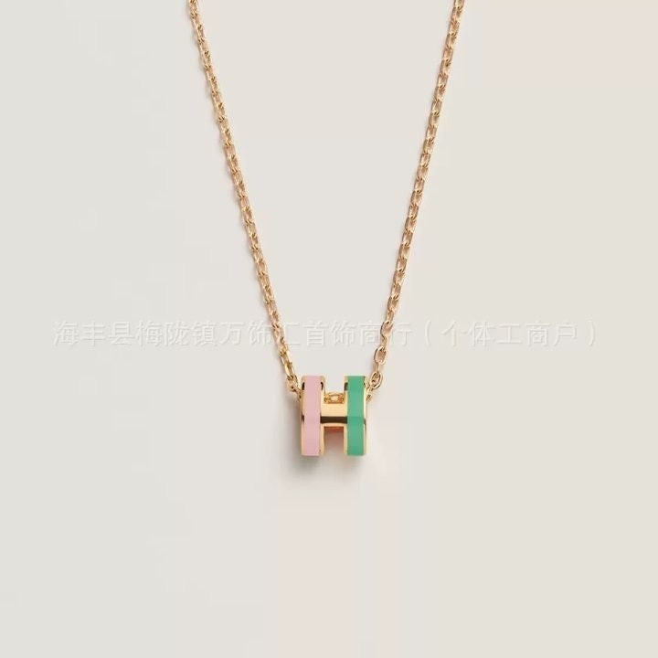 #쥬얼악세사리 HE.RMES pop h mini 목걸이 투톤 (수입) (min 122742)