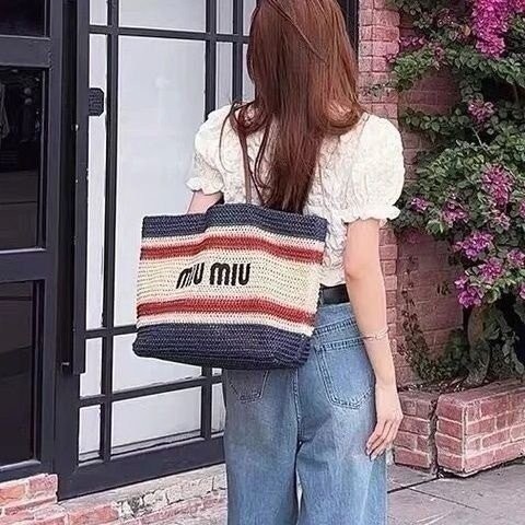 (110)미* 라피아 코튼 토트백