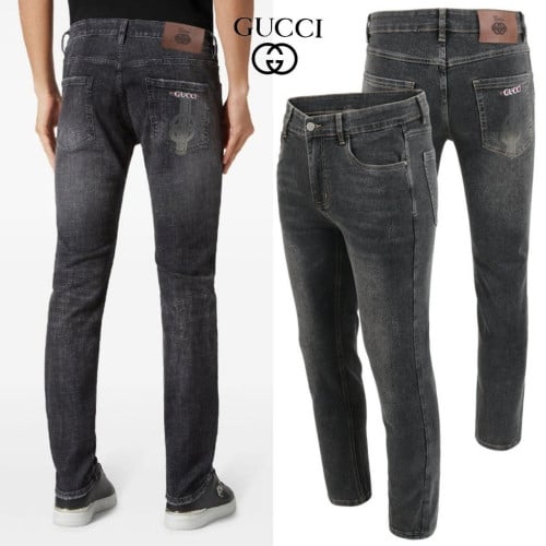 구 G레터링 자수 흑청 워싱 청바지 105