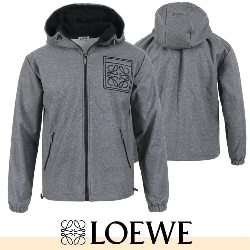 💕 로** 아나그램 스퀘어 자수 윈드 자켓