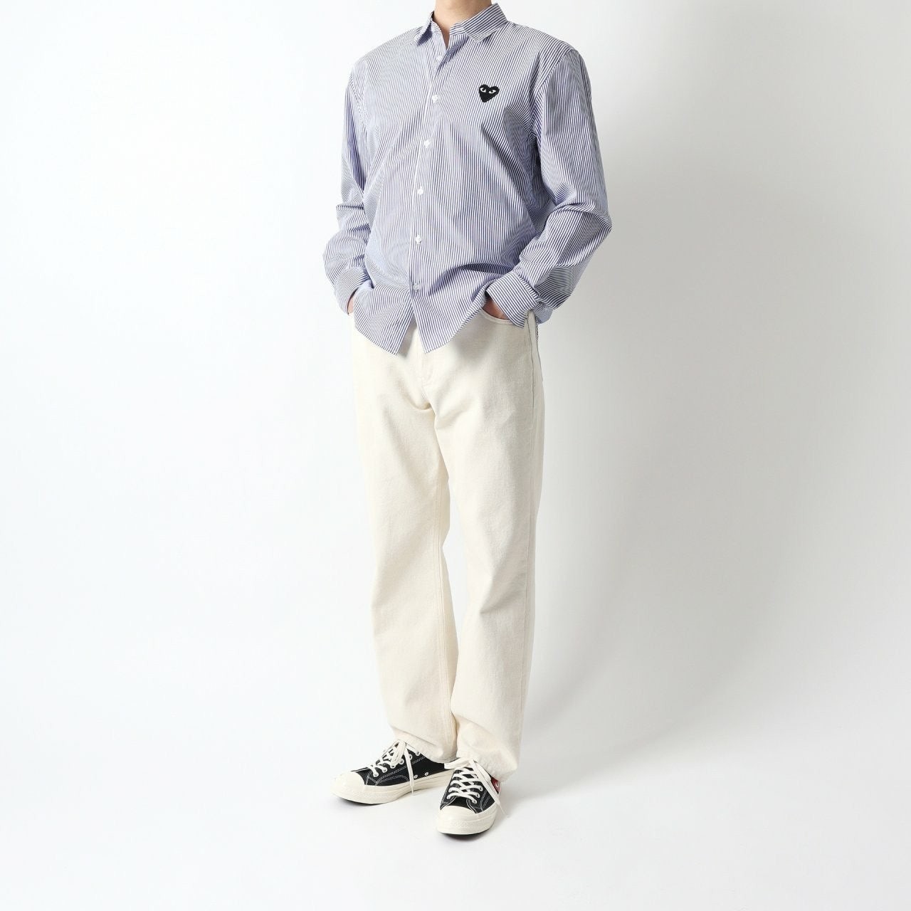 💕 꼼* 기획 하트스트라이프셔츠