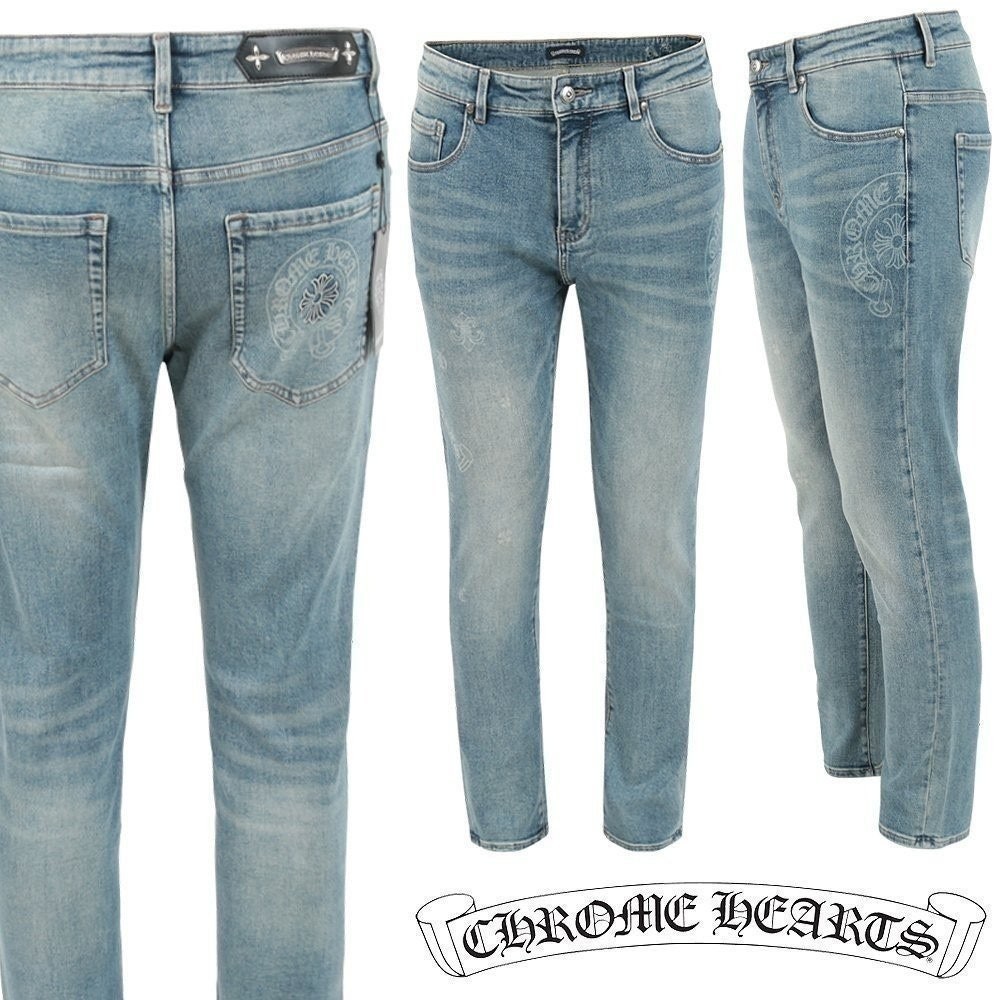 💕 크* 말굽 프린트 엠보 워싱 슬림 일자진