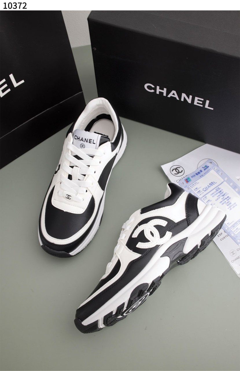 #샤넬 [Chanel] 샤넬 CHANEL 스니커즈 카프스킨 패브릭 블랙 신상입고💢 #신발 #10372