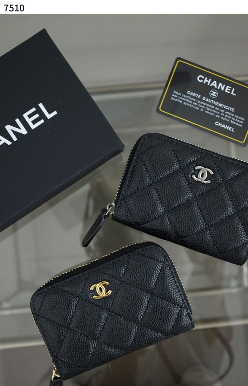 #샤넬 [Chanel] 샤넬 클래식 캐비어 브랙 지퍼 카드지갑 신상입고💢 #지갑 #7510