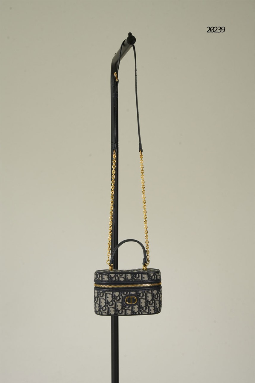 🔆 [DIOR] 크리스찬 디올 30 몽테인 미니 베니티 케이스 오블리크 자카드 블루 🔆