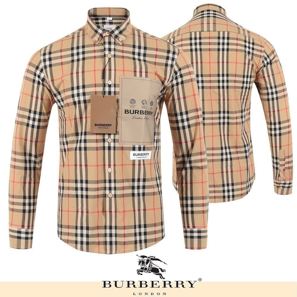 💕 버** 시그니처 레터링 긴팔 체크 남방