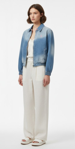 POLO 자수 데님 자켓