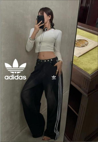 불꽃 자수로고 로카 트랙 라인 데님 팬츠 1515