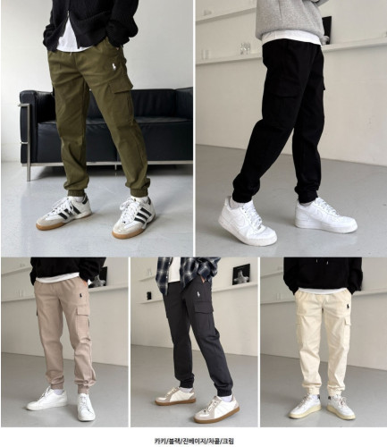 폴 4way 남자 면 밴딩 스판 카고 조거 팬츠 417