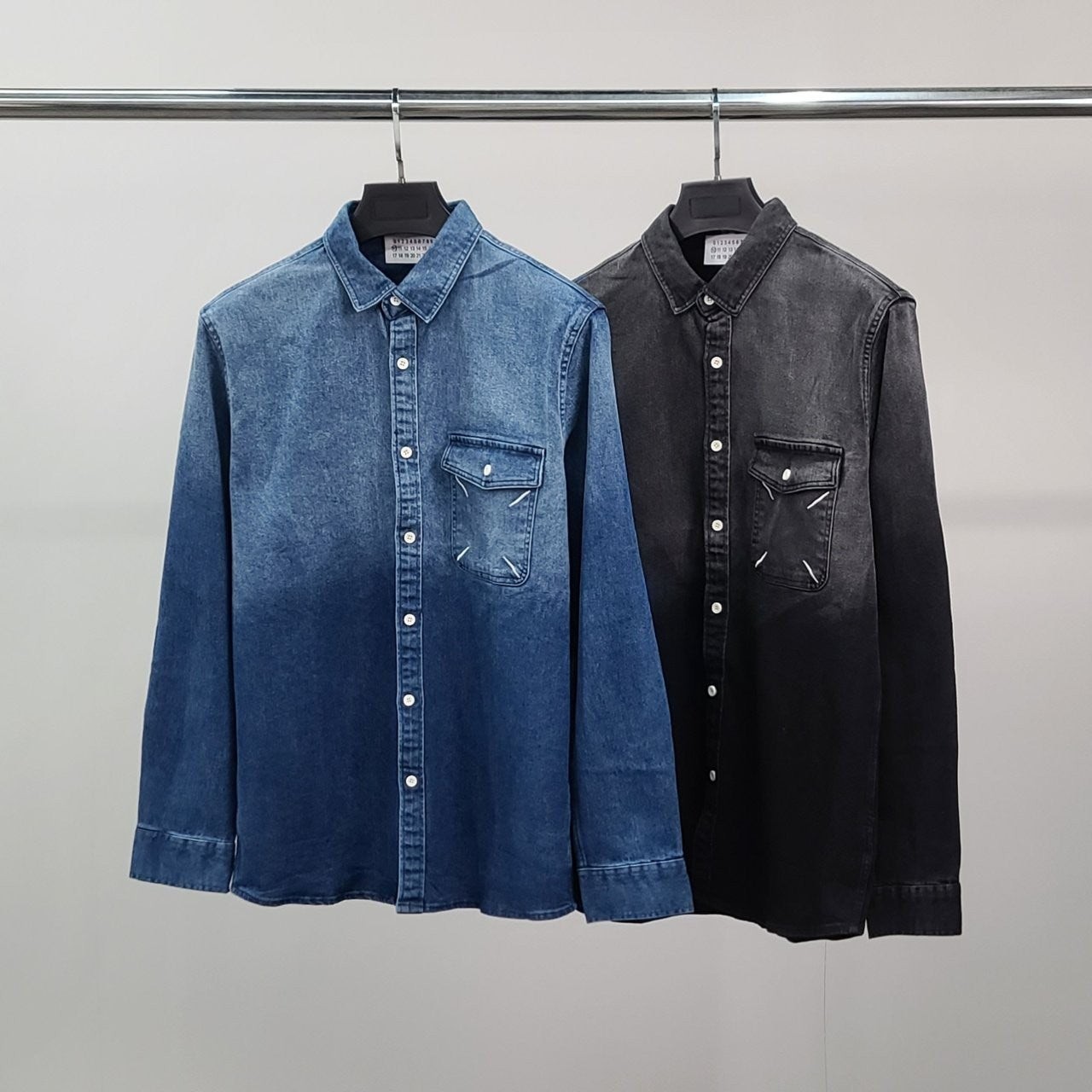 💕 메* 마르지엘라 포켓자수 데님 셔츠