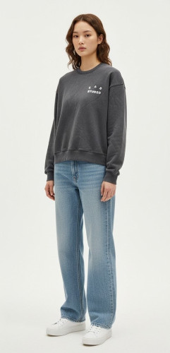 데미지 로고 맨투맨 IA-156