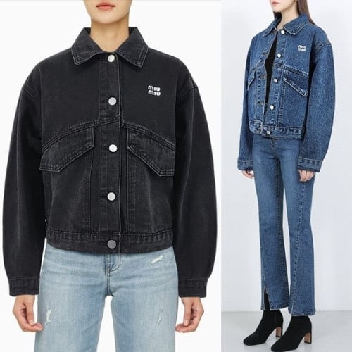 여성 영문로고 데님자켓 MU-696