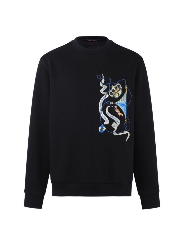 자수로고 스웨트 맨투맨 티셔츠 LOU-2603