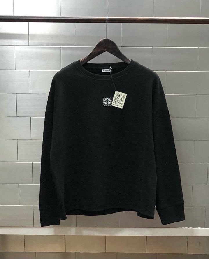 로고자수 롱 슬리브 블랙 LOE-551