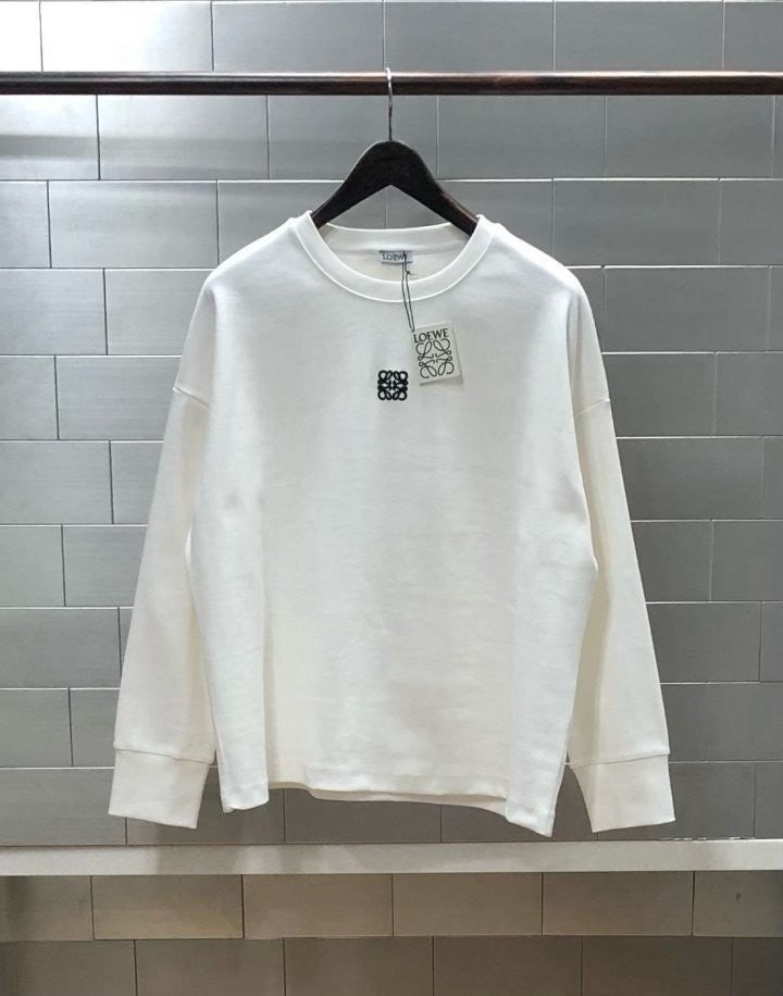 로고자수 롱 슬리브 화이트 LOE-552