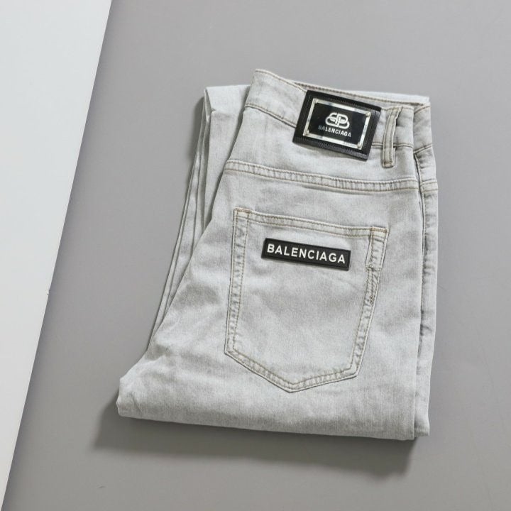 레터링 로고 패치 워싱 데님팬츠 BC-3477