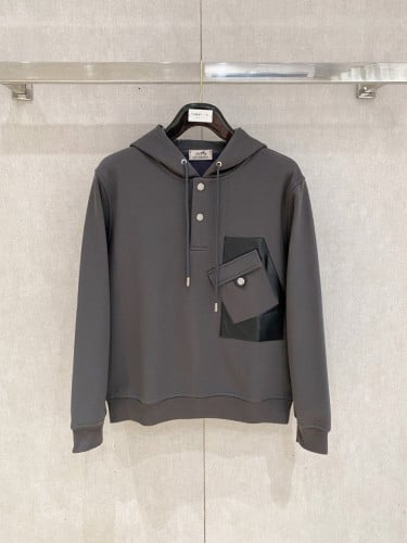 투버튼 포켓후드(기모) 차콜 HE-1206