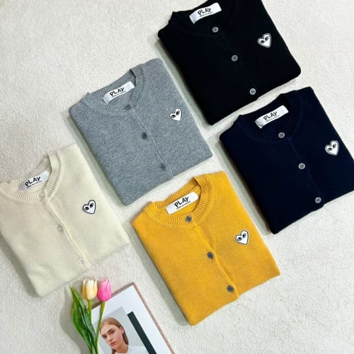 여성 화이트와펜 U넥 가디건 COM-567