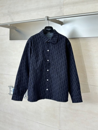 Z007 오블리크 패턴 코튼 블렌드 트윌 오버셔츠 DI-1852