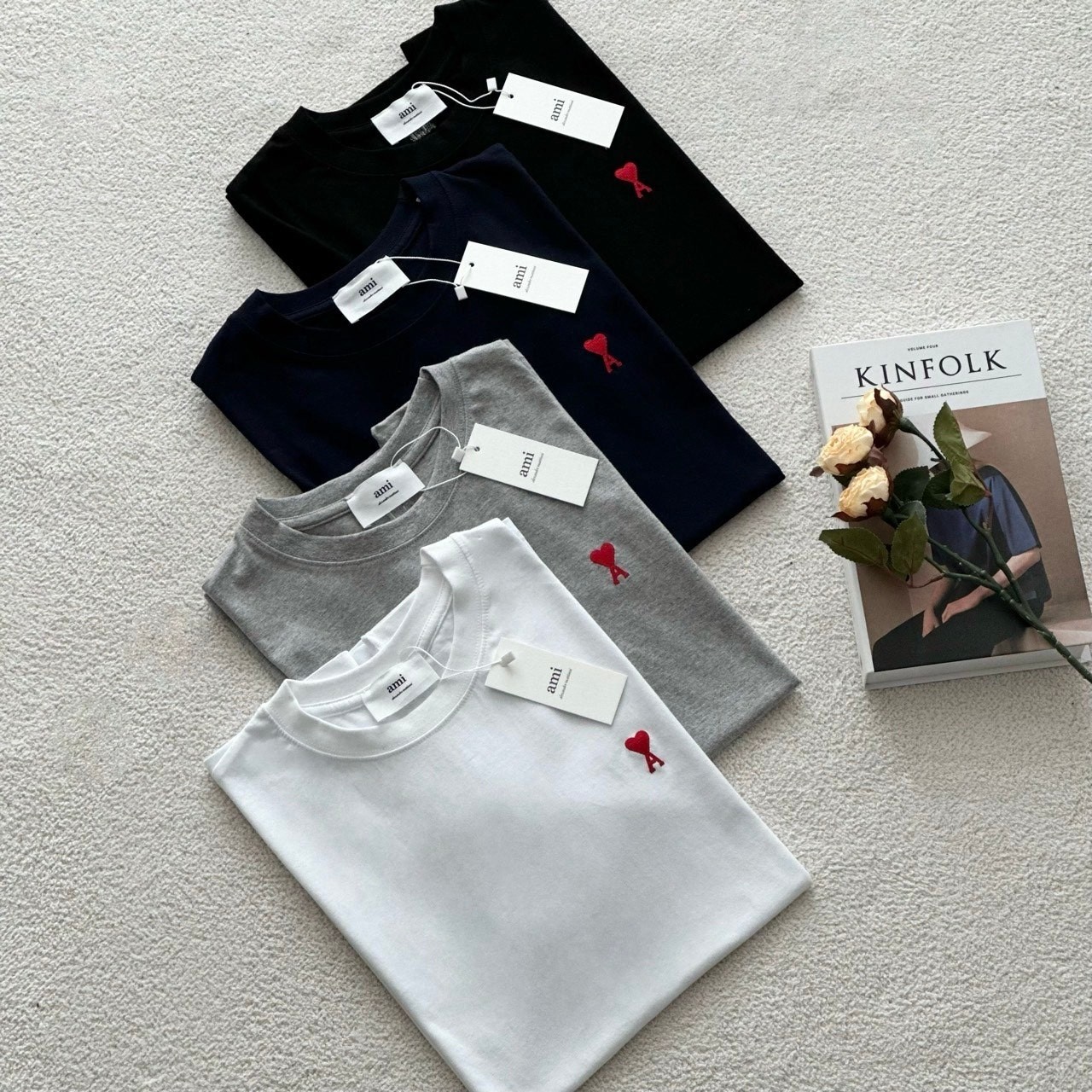 체인자수 미니로고 반팔 티셔츠 AI-624