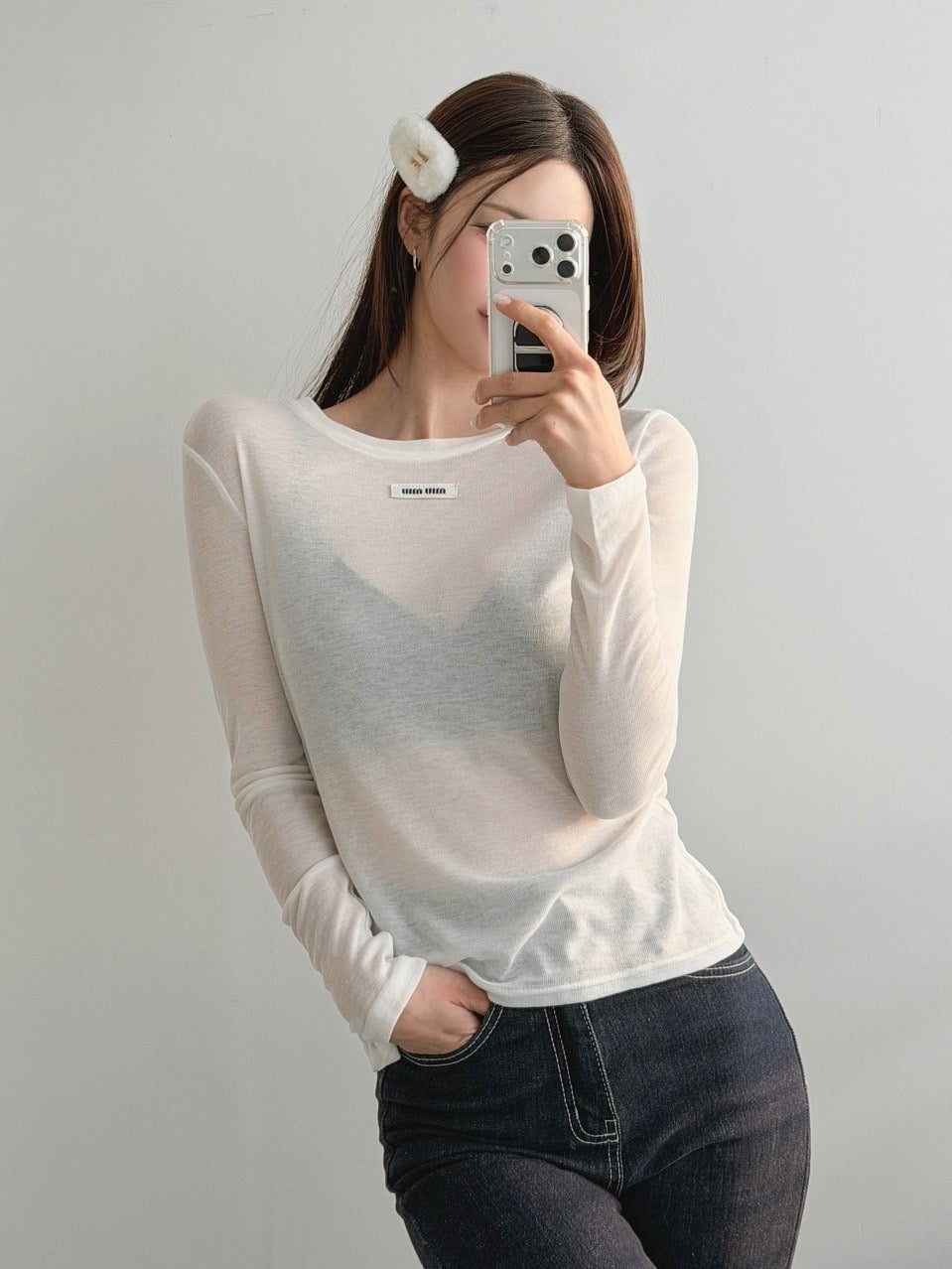 여성 시스루T MU-967