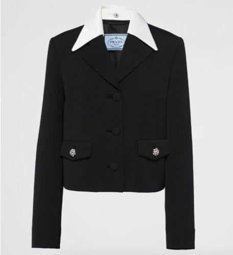 여성 싱글브레스트 울 및 새틴 재킷 PR-3714