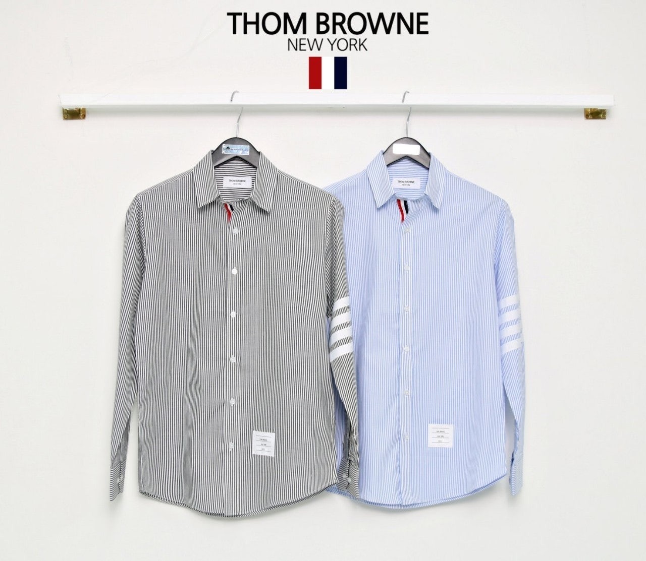 사선완장 스트라이프 셔츠 TM-3940