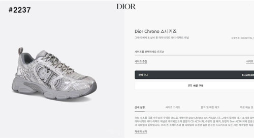 🍀 [DIOR] 디올 크로노 실버 스니커즈 🍀