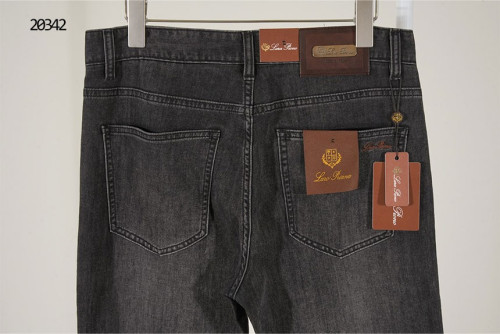 🔆 [Loro Piana] 로로피아나 레더패치 금장 로고 다크워싱 데님 팬츠 🔆