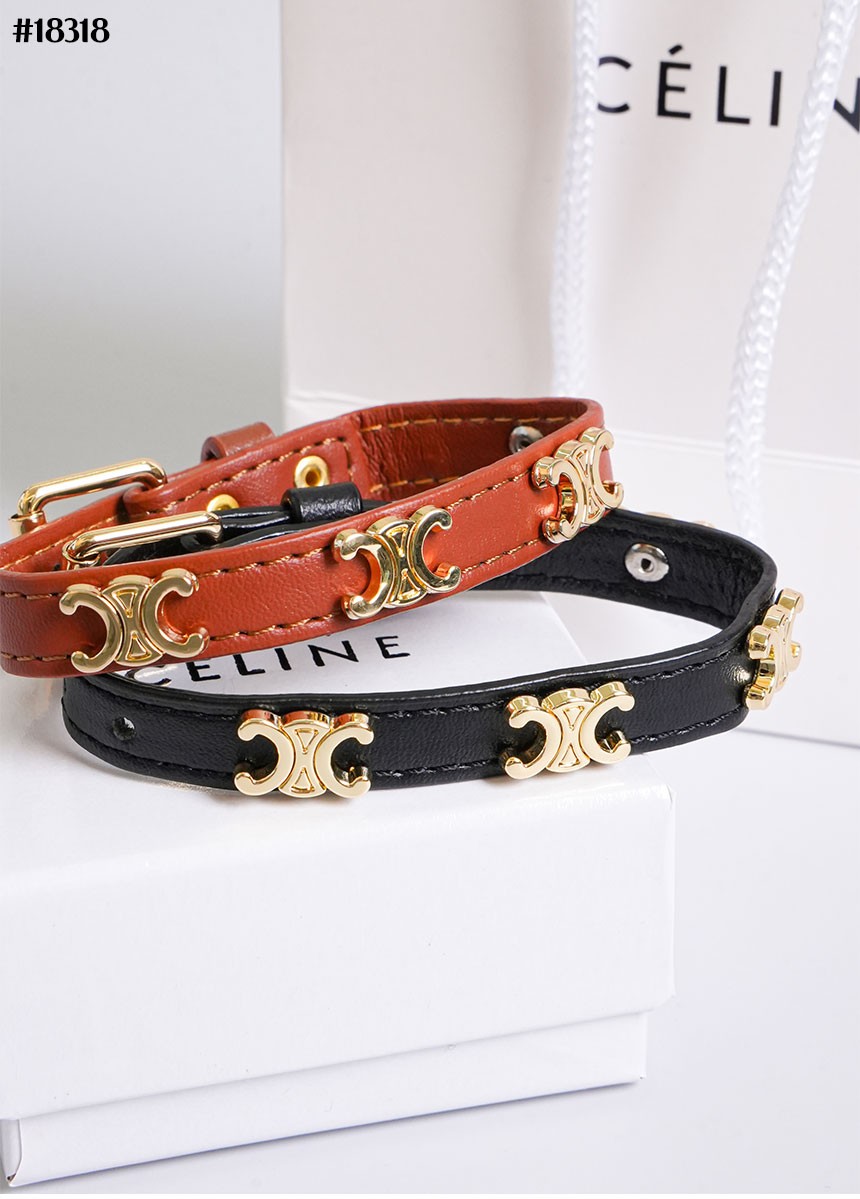 🔆 [CELINE] 셀린느 트리옹프 레더 스트랩 브레이슬릿 🔆