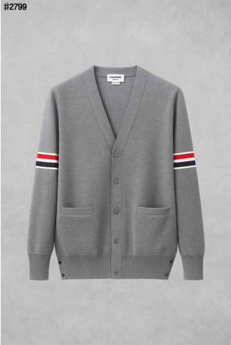 🍀 [THOM BROWNE] 톰브라운 RWB 암밴드 파인 메리노 울 브이넥 가디건🍀