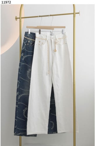 #샤넬 [Chanel] 플라워 패턴 체인 벨트 데님 신상입고💢 #하의 #팬츠 #11972