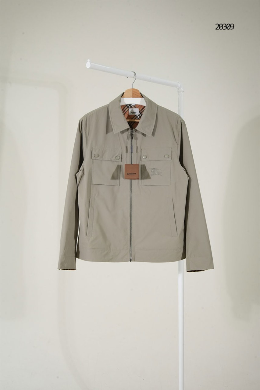 🔆 [BURBERRY] 버버리 체크 라이닝 자수 로고 집업 자켓 🔆