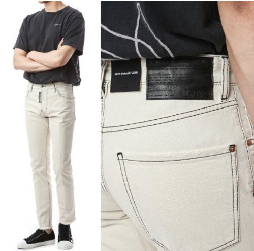 🔆 디스퀘어드 빅로고 블랙탭 블랙스티치 아이보리진(섹시머큐리핏) 🔆