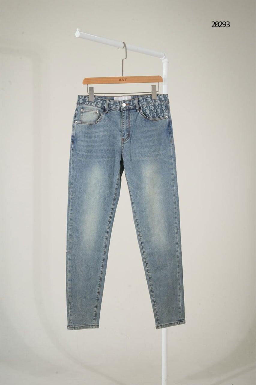 🔆 [DIOR] 크리스찬 디올 오블리크 포켓 브라운 레더패치 데님 진 🔆