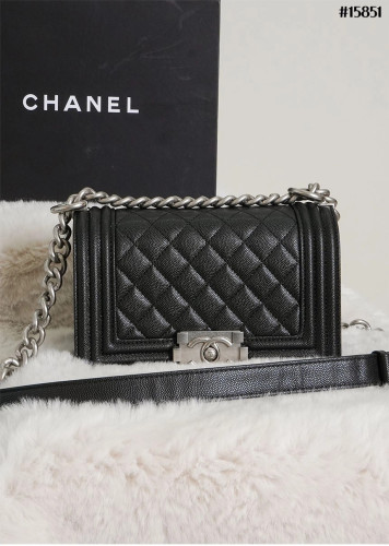 🔆 [CHANEL] 샤넬 캐비어 빈티지 은장 플랩 보이백 스몰 🔆