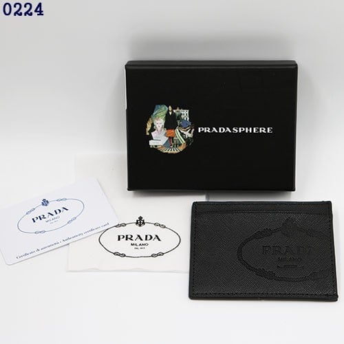 👹프라다 사피아노 각인 로고 레더 카드지갑👹
