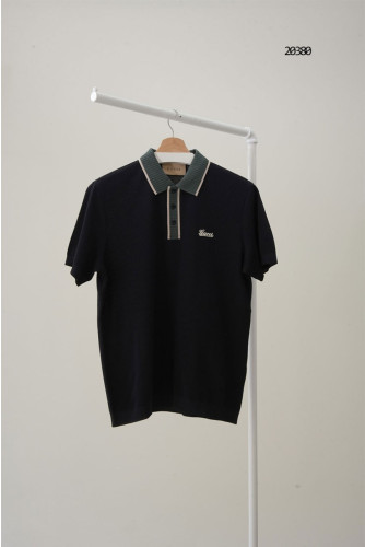 🔆[GUCCI] 구찌 로고 자수 배색 카라 반팔 티셔츠 🔆