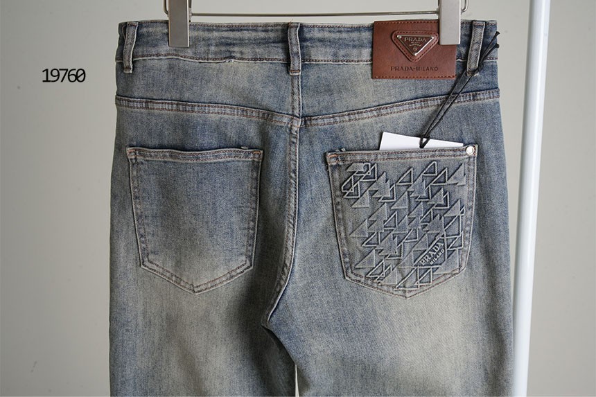 🔆 [PRADA] 프라다 레더패치 삼각로고 데님진 🔆