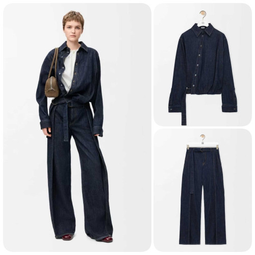 #로에베 [ L*EWE ] 수입  드레이프 데님셔츠 & 데님팬츠 SET  입고💢 #여성세트 #데님자켓바지